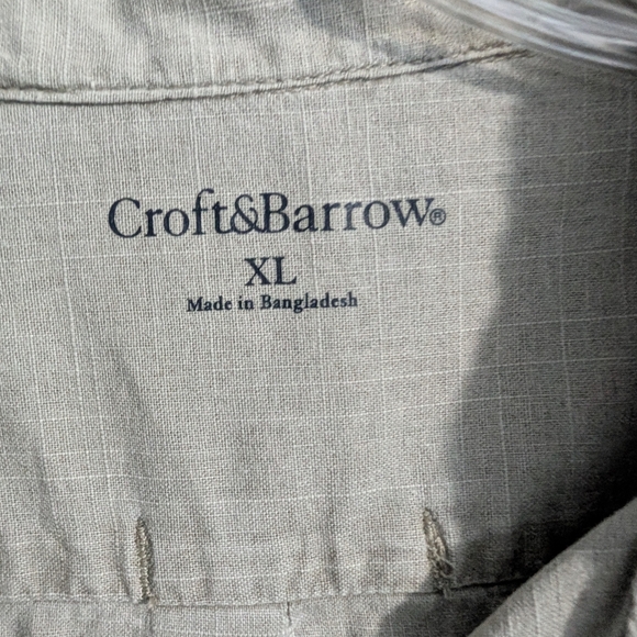 Croft & Barrow Men's Gray Casual Button Down Shirt Size Large (EUC) - Picture 3 of 11